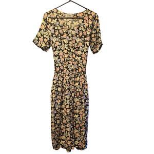 Maxime Floral Button Front Midi Dress size large